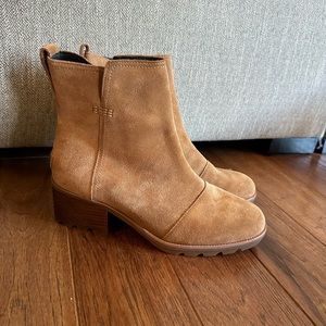 Sorel Cate Booties Camel Suede Women's Size 8.5 NL 3380-224